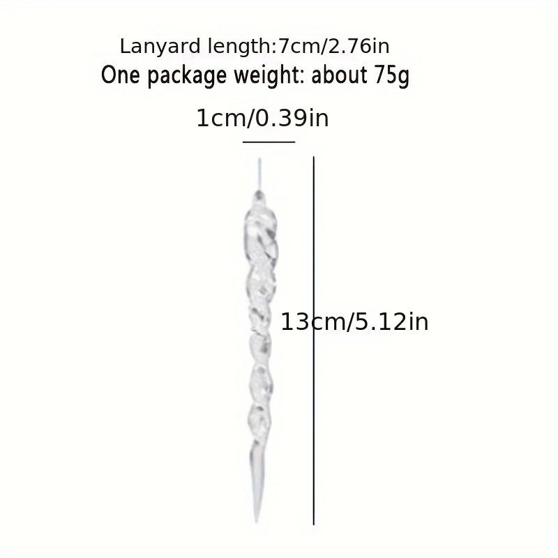 12 PIÈCES Fournitures de célébration de Noël pendentif glaçon transparent décoration d'arbre de Noël pendentif fil ornements d'arbre