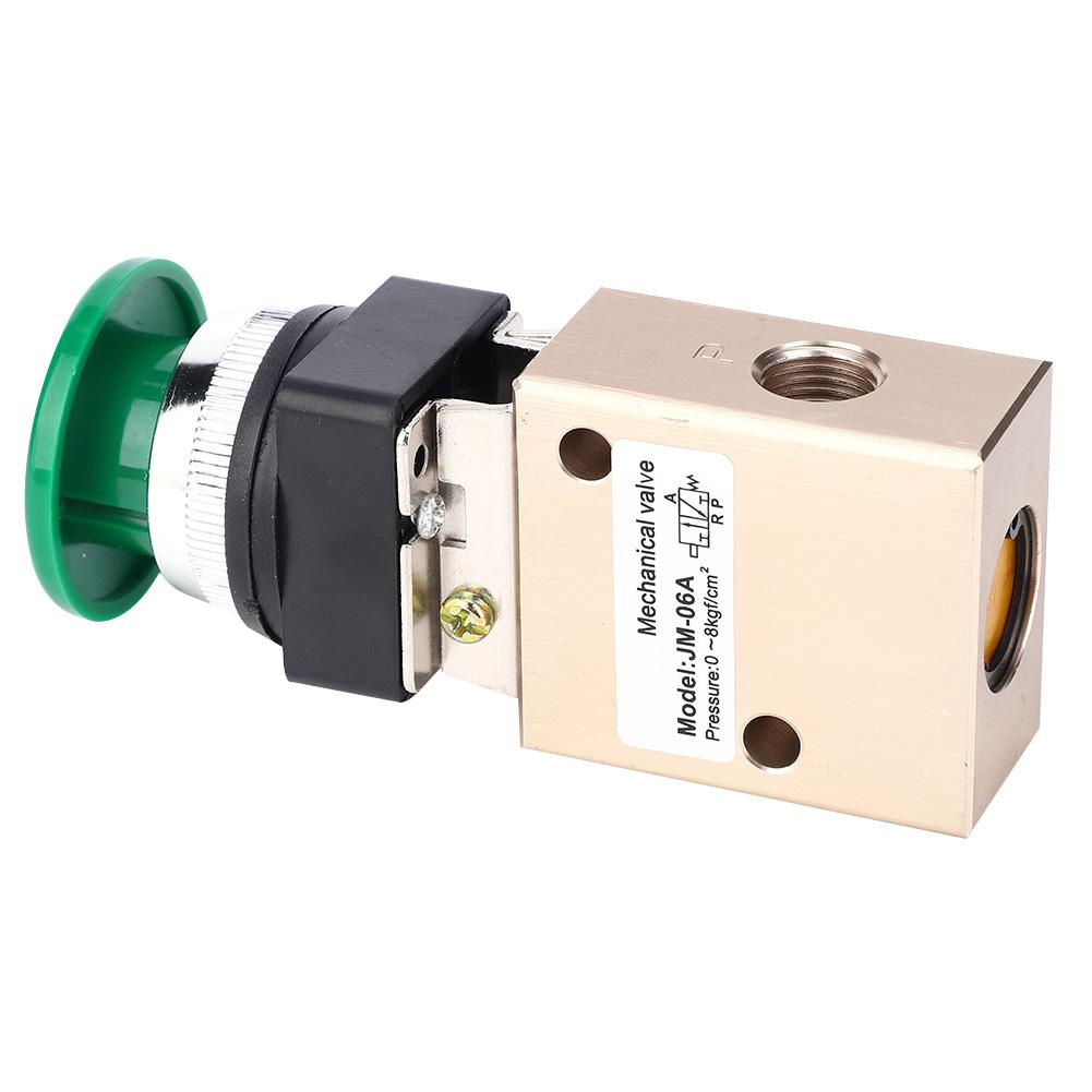 JM 06A Pneumatisches mechanisches Ventil 2 Positionen 3 Wege Federrückstellung Druckknopf PT1 4in Ventil