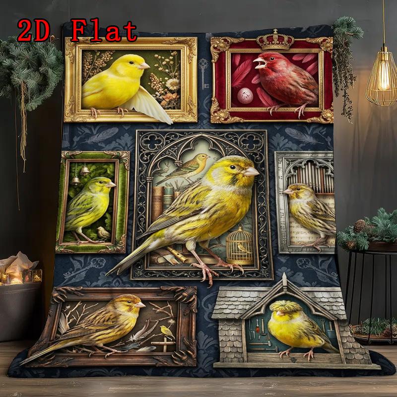 Canary Collection 2D Flat Pattern Flannel Blanket, High Quality All Seasons, Home Decor, Warmth and Comfort, Perfect for Christmas Gifts.