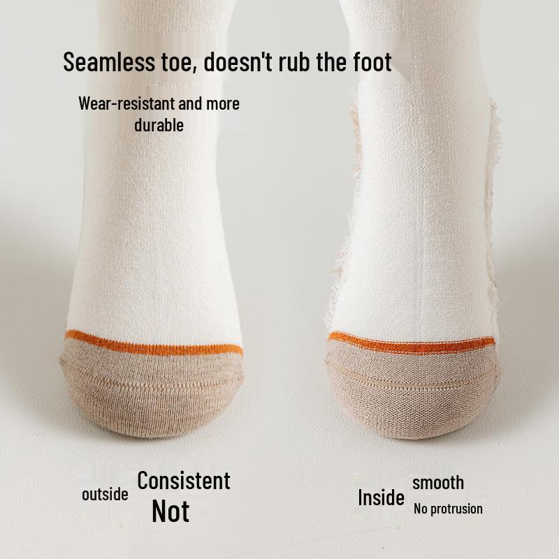 Boys' Seamless Wool Cashmere Sports Socks - Warm Mid-Calf for Fall/Winter, Ideal for Older Kids & Teens