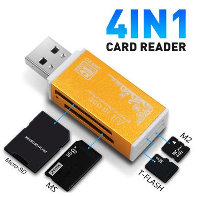 Multifunctional USB 2 Card Reader Adapter Micro-SD/TF/CT/MS/SDHC Memory