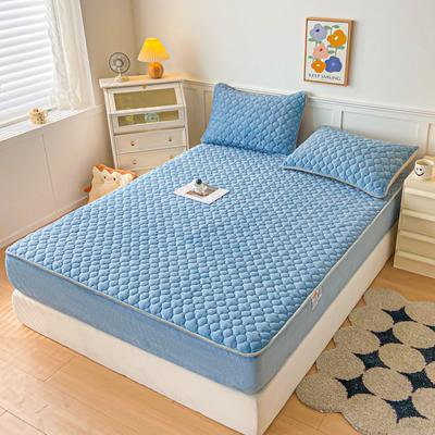 Chapéu de Cama de Algodão Laminado de Lã de Leite Espessada Capa de Colchão Doméstica de Três Peças Capa de Proteção de Pacote Completo Simmons Antiderrapante