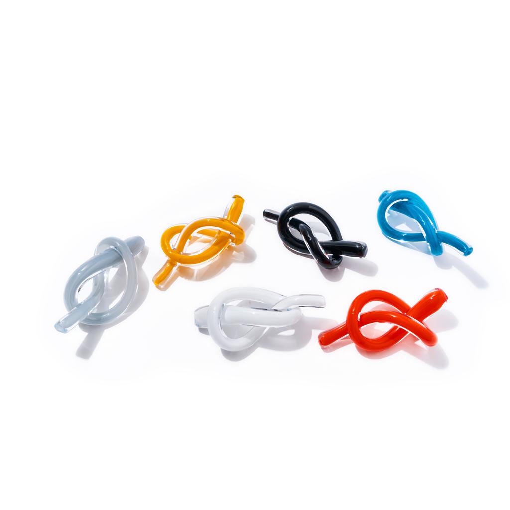 Kreativ Utskuren Geometrisk Glasskulptur Ihålig Glas Snöre Genomskinlig Knut Dekorativa Figurer Heminredningstillbehör