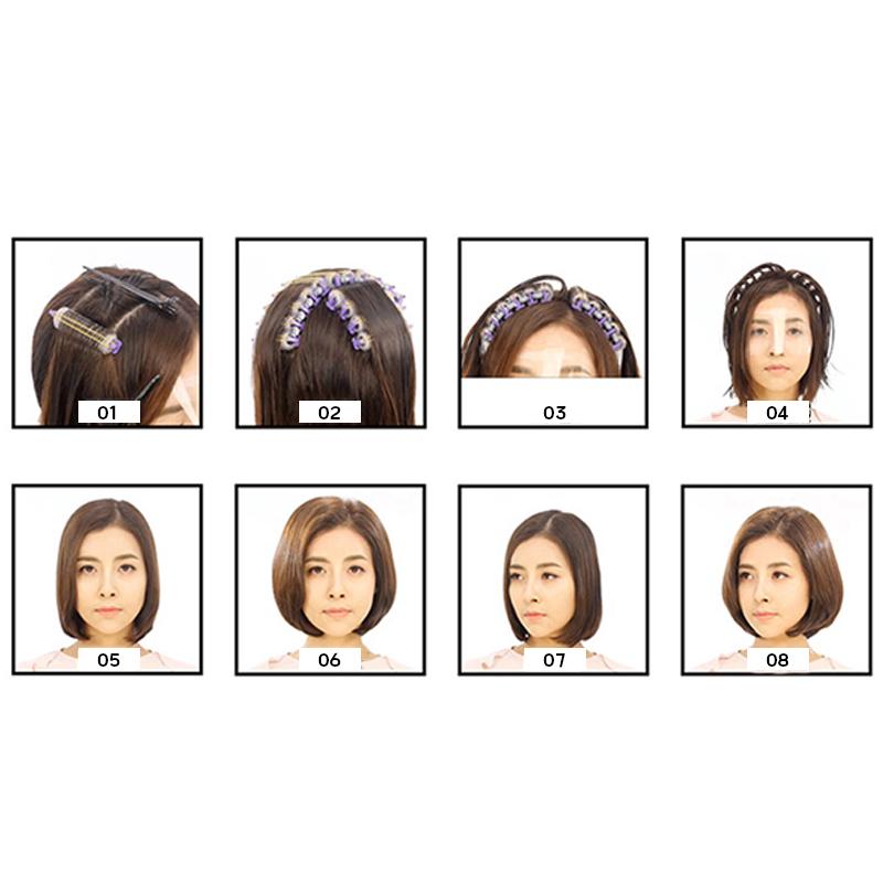 24Pcs Hair Root Perm Rods Bars Curlers With Clips & Rubber Bands Salon Nylon Hook & Loop Hair Rollers Set Hair Styling Tools