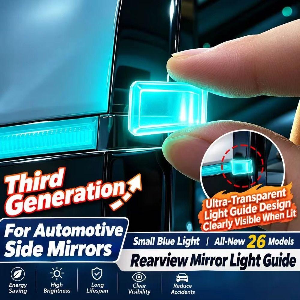 2PCS Universal Turn Signal Blinker Lamp Blue LED Car Rearview Mirror Light Auto Accessory