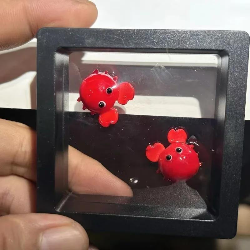 Creative Mini Pocket Goldfish Colored Glaze Transparent Lucky Bag Glass Figurines Handmade Home Decoration Accessories 2025 New
