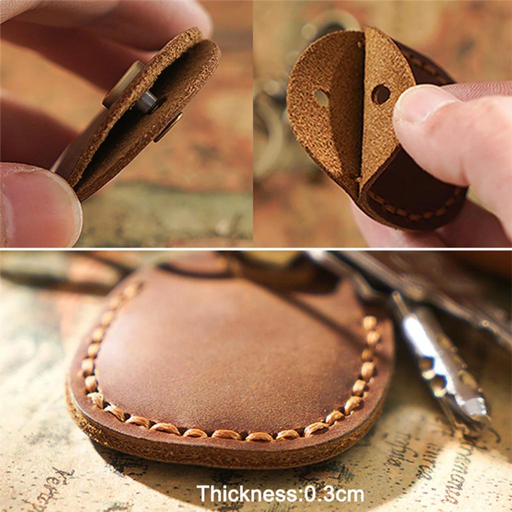Keyring For Airtags Protective Case Retro High Quality Leather Keychain For Apple Anti-lost Tracker Locator Device Accessories