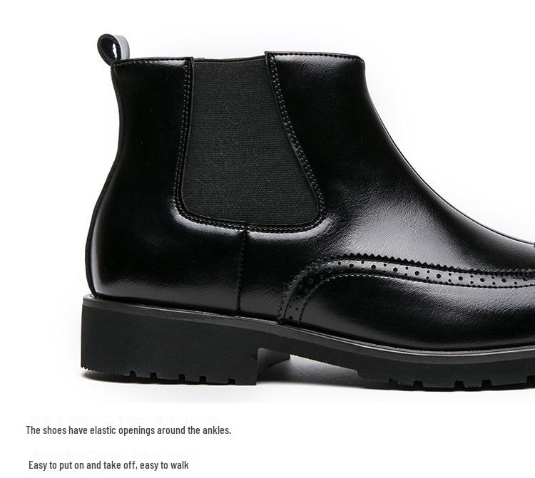 Men's Chelsea Boots: Color-Rubbed High-Top Leather, Outdoor Lace-Up, Plus Size, Autumn/Winter Fashion