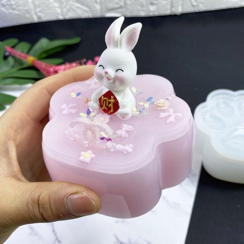 Resin Box Molds with Lids 3D Jar Silicone Mold Trinkets Storage Container Box Mold for Resin Casting Home Decoration