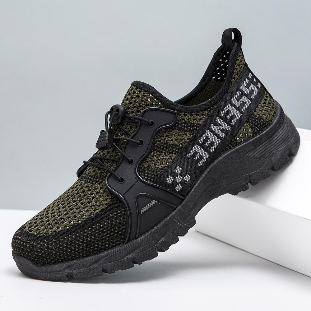 

Мужская обувь новая летняя дышащая сетчатая обувь из летучего трикотажа спортивная обувь красивая крупная сетка повседневная обувь легкая универсальная обувь для ходьбы по воде 44 зелёный