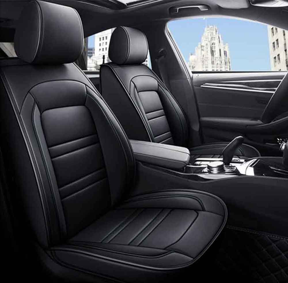 Universal 5-Seat PU Leather Car Seat Covers Full set Front Rear Seat Cushion Anti-scratch Protection Four Season