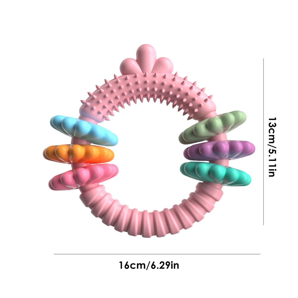 

Chew Rings For Dogs Heavy Duty Strong Tough Chew Toy Rubber Puppy Teething Ring For Medium & Large Breed Aggressive Chewers розовый