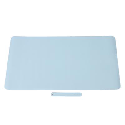 Schreibtischunterlage aus Leder einseitig 90x45cm Hellblau Verdickte PU Schminktischmatte für Nageltisch Zuhause