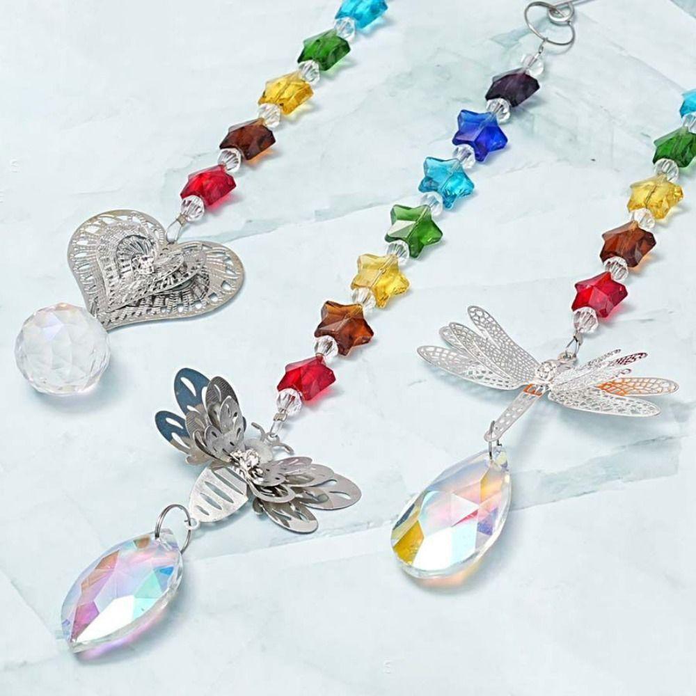 Exquisite Butterfly Prism Pendant Unique Window Hanging Suncatchers Crystal Wind Chime  Balcony