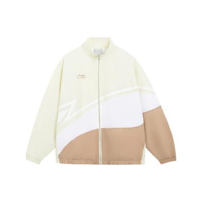 Li-Ning Color Block Logo Loose Fit Stand Collar Jacket Unisex Jacket Bone-White AJDQ036-9
