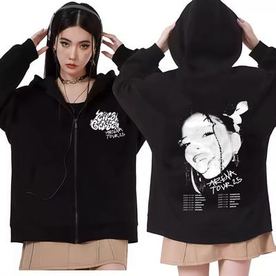 Autumn/Winter Trendy Tops Singer Nina Chuba Arena Tour  Fashion Zipper Hoodies Graphics Casual Sweatshirt Unisex Y2k Clothes