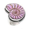 Ammonite Fossil Gemstone Handmade 925 Sterling Silver Jewelry Ring Size 8.5 u6O58