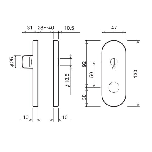 Kawaguchi Giken Door Knob, Interior Lock, AL Series, Boxed, Satin Gold, AL-32-4K13-SG