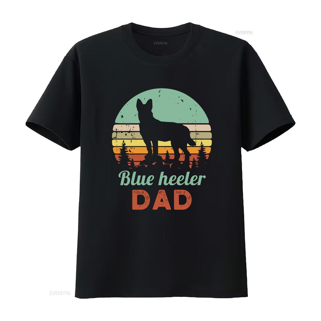 Blue Heeler Dad T Shirt Dog Lover Retro Vintage vintage Washed homme Breathable Unisex Soft streetwear Versatile Comfortable