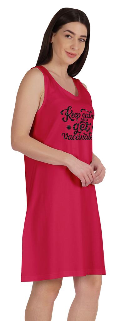 Inkmeso Keep Calm and Get Vaccinated T-Shirt Funny Pro Vaccine Summer Scoop Neck