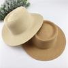 Women Spring Summer Solid New Concave Paper Straw Hat Retro French Round Beach Island Female Sunshade Hat
