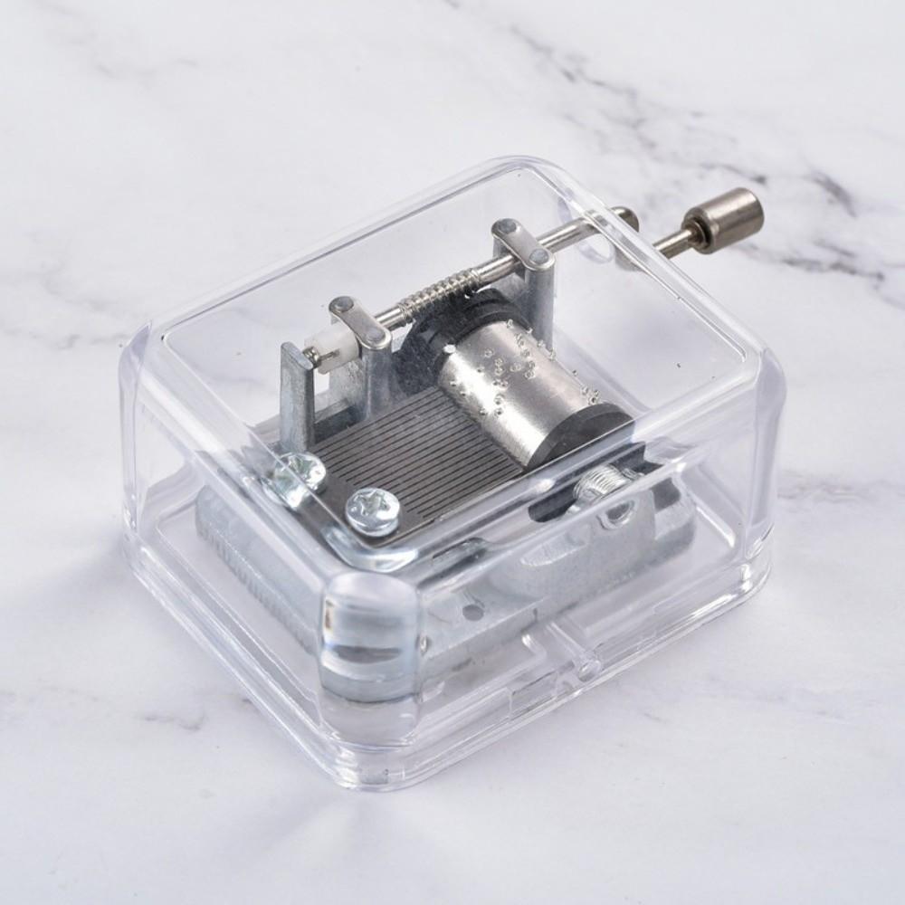 Creative Acrylic Transparent Mini Music Box Square Random Song Dancer Music Box Clockwork Spring Clockwork Music Box Gift