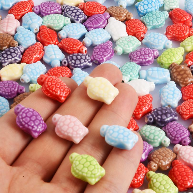 10pcs/Lot Sea Beach Conch Starfish Tropical Fish Bead Charms For Jewelry Making Supplies Ceramics Pendant DIY Bracelets Material