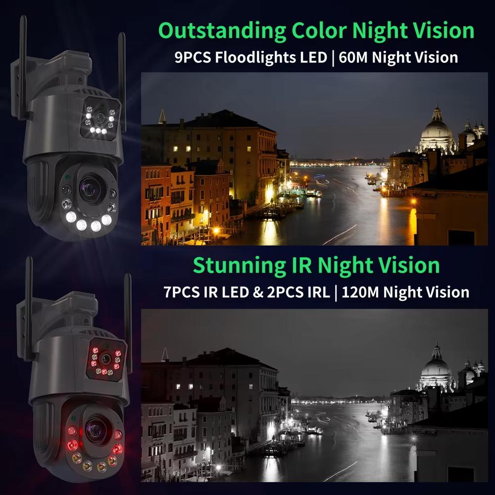 LS VISION 8MP Dual Lens Wifi PTZ Security Camera Outdoor 30X 50X Optical Zoom Human Detection Color Night Vision Video Surveillance Camera