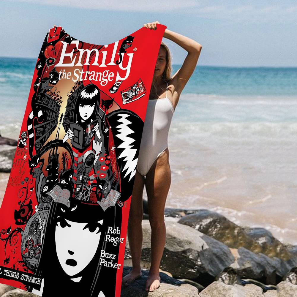 Anime Poster E-Emily HD Anime Microfiber Beach Towel Absorbent Quick dry Soft Yoga Swimming Resort Mountain Climbing Towel