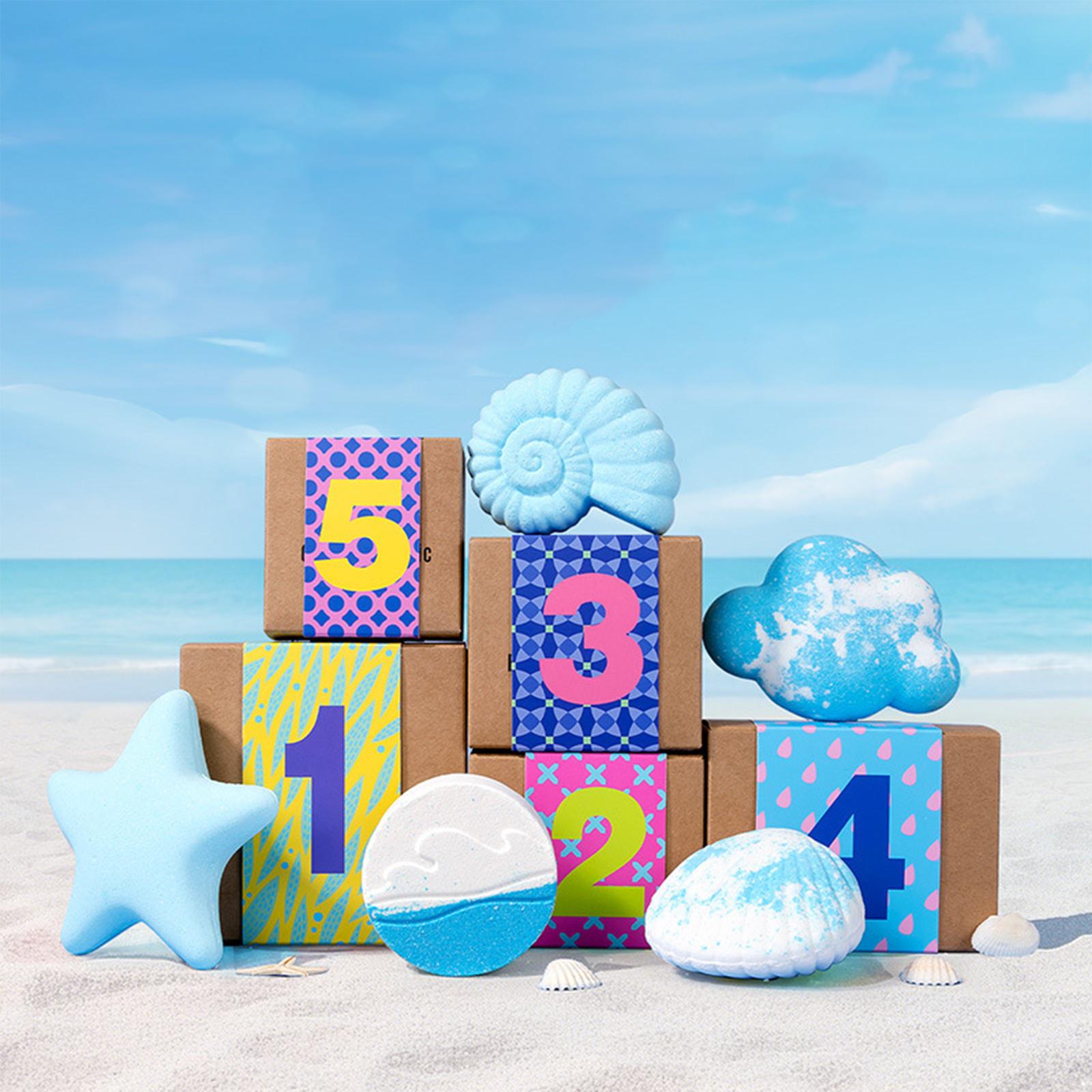 

Ocean Series Moisturizing Bath Bombs Herbal and Flower Scented Bubble Bath Fizzies Spa Hot Tub Shower One Size синій