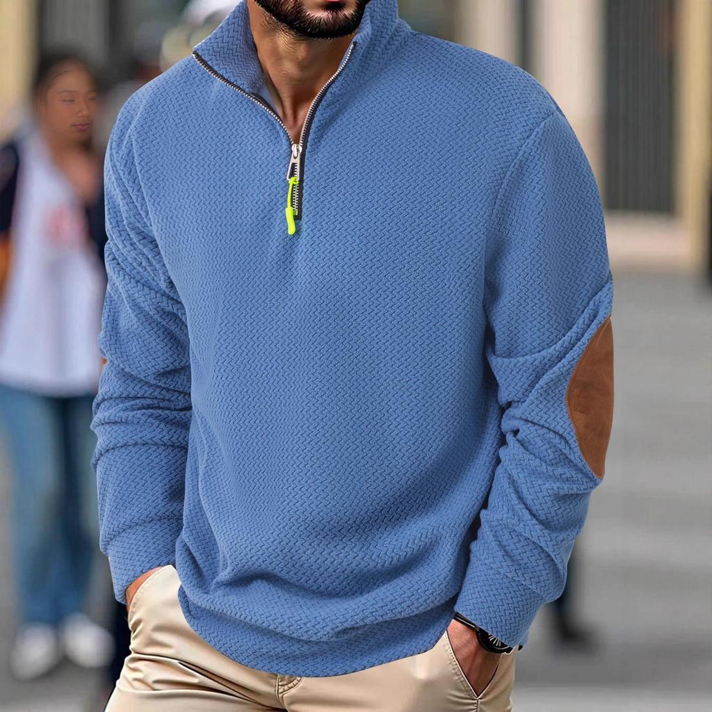 2025 Autumn/Winter Men's Outdoor Fleece Jacket with Stand-up Collar and Long Sleeves