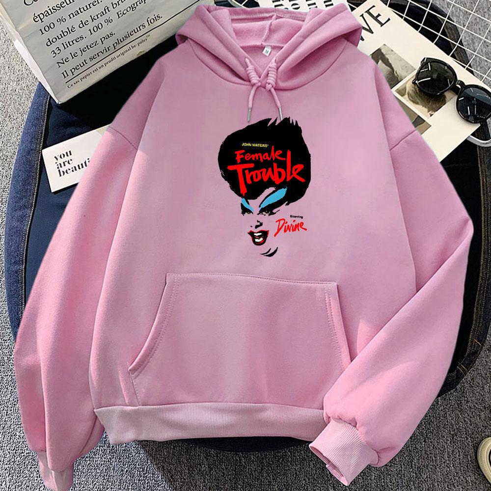 Black Comedy Movie Female Trouble Hoodies Sudaderas Graphic Printing Sweatshirts Women Clothes Winter Long Sleeve