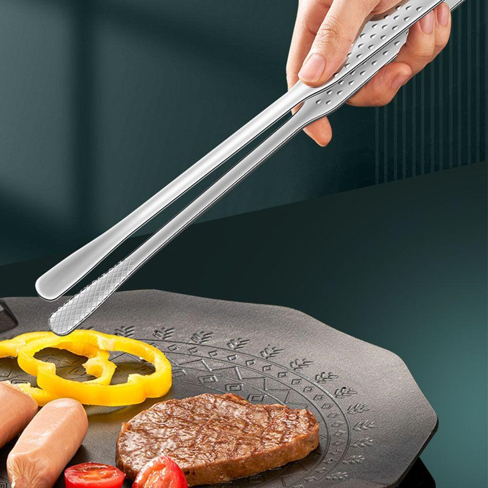 Stainless Steel Food Tongs Non-slip BBQ Clip Barbecue Clip  Cooking Tools for Grilling Bakery