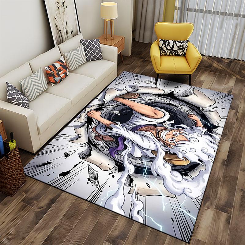 Energetic Character in Action suitable as a non-slip mat for the living room or bedroom sofa