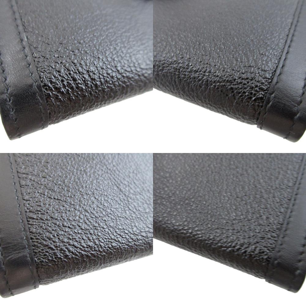 Used AUTHENTIC BVLGARI Long wallet Doppio tondo long wallet Black Leather