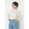 Ecru Wide Fit Weicher, strukturierter Basic-Strickpullover Twoaw23kz00185