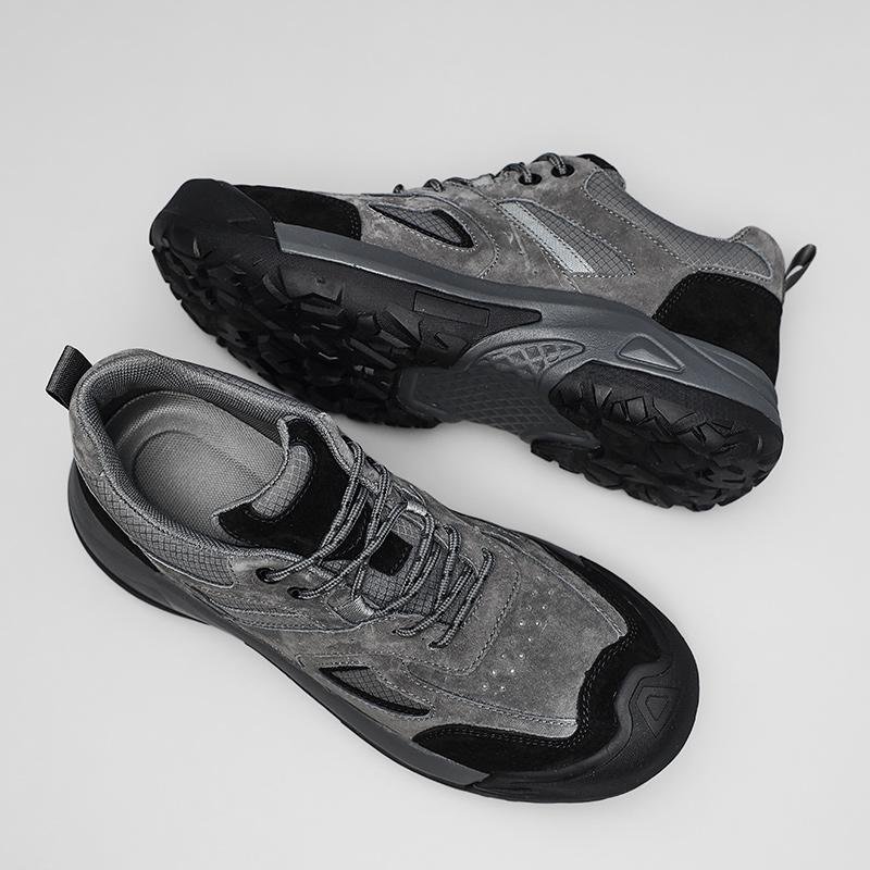 Vintage Style Men's Hiking Shoes Non-Slip Outdoor Lace Up Casual Shoes Travel Climbing Camping Footwear Versatile Man Sneakers