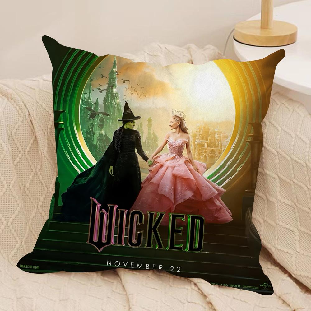 W-Wicked Part One Cushion Cover Silky Short Plush Invisible Zipper Dustproof Sofa Pillow Case For Home Decor