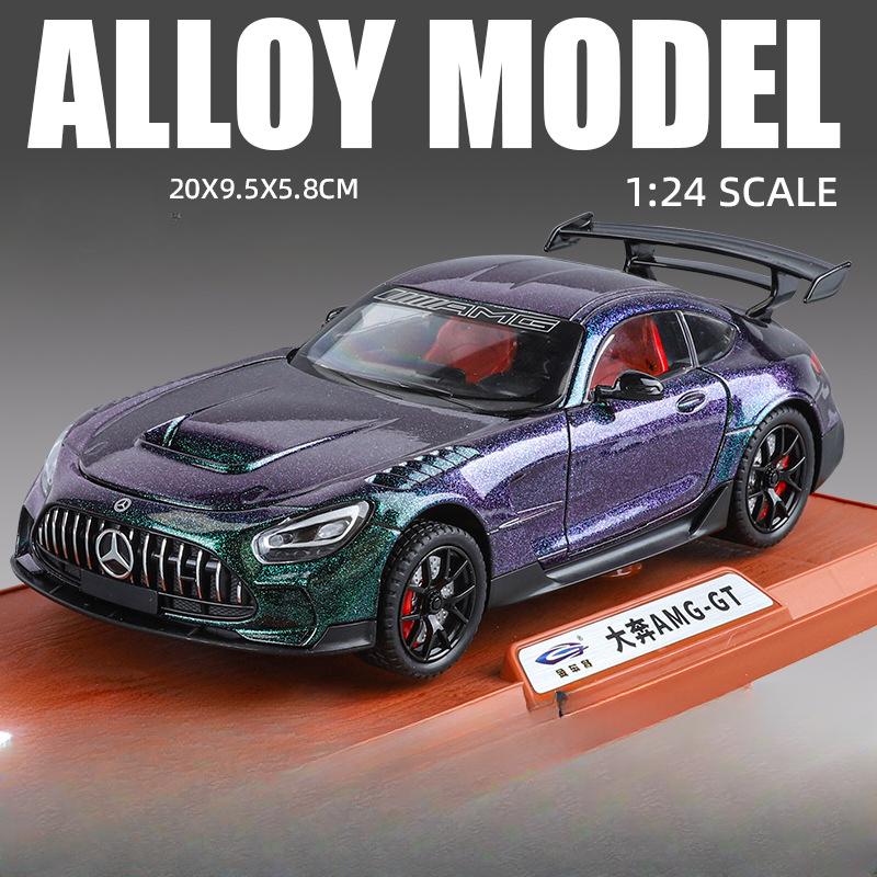 

Simulation 1:24 Benz AMG-GT Super Car Model with Sound and Light Collection Diecast Miniature Voiture Home Decor Boy Car Toy фіолетовий