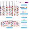 Metal Sunflower Print Crochet Hooks Set In Case Ergonomic Soft Rubber Grip Handle Gift for Beginners Wool Crafts Knitting Tools