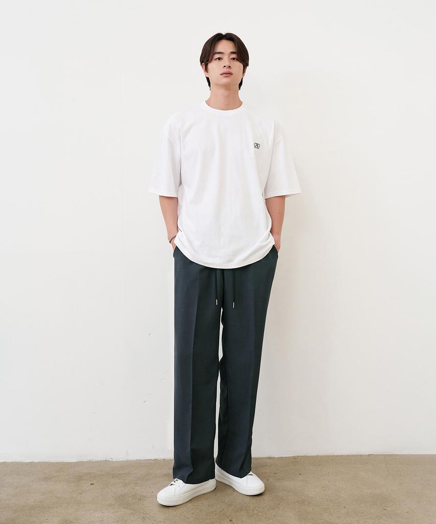 CREEDMENS Cooling Elastic Waist Wide Pants (Charcoal)