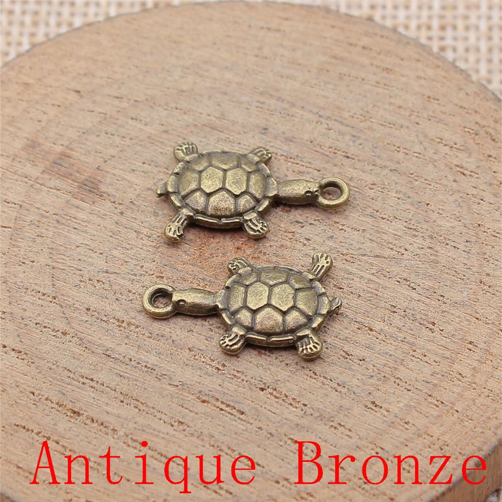 Turtle Shaped Charms Pendant For Bracelet Necklace Jewelry Making Craft Findings