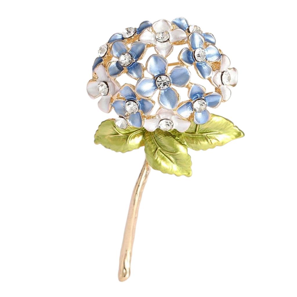 Elegant Hortensiabrosje i hvite toner Sofistikert blomsternål for moteriktige kvinner som søker stil og detaljer