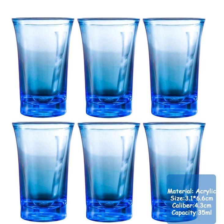NEW 6 PCS Shot Glass Plastic Spirits Shot Cup Party Bar Club Drinking Tool Wedding Wine Glasses Cocktail Pint Bullet Vodka Cups