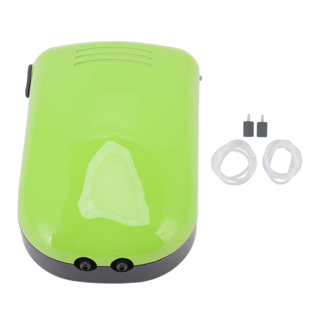 Aquarium Oxygen Pump Quiet Rechargeable 2 Outlets Mini Fish Tank Air Bubbler Pump for Fishing Home