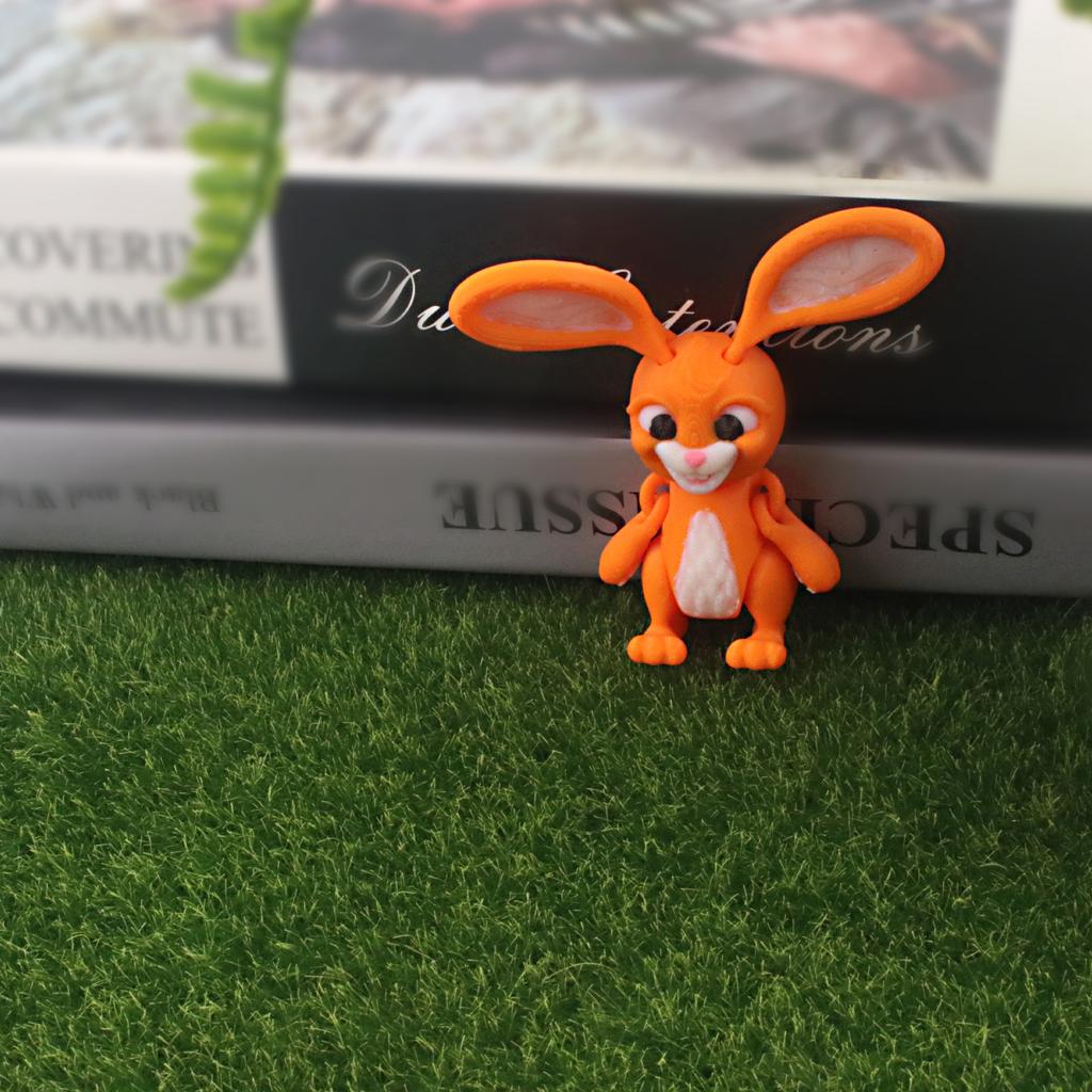 3D Printed Rabbit Model, Cute Multi-Color Animal Model, Flexible Joint Swing, Stress Relieving Decoration