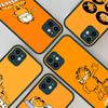 Cartoon G-Garfield Cat For iPhone 16 15 14 13 12 11 Pro Max X XS MAX Plus Translucent Black Phone Cover