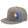 Vibrant Trippy Ghost Graphic Flat Brim Cap Polyester Adult Casual Baseball Hat Adjustable Snapback