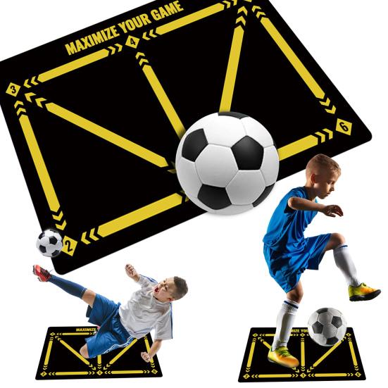 Football Footstep Training Mat Soccer Practicing Equipment Wear Resistant Dribble Control Shock Absorption