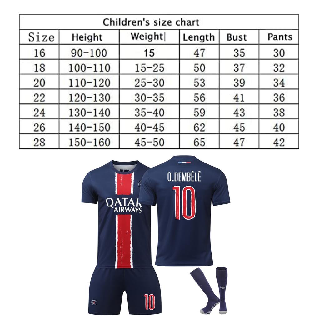 Abbigliamento Sportivo Bambini Parigi Dembele Maglia da Calcio YSHT 140-150 cm Poliestere Blu